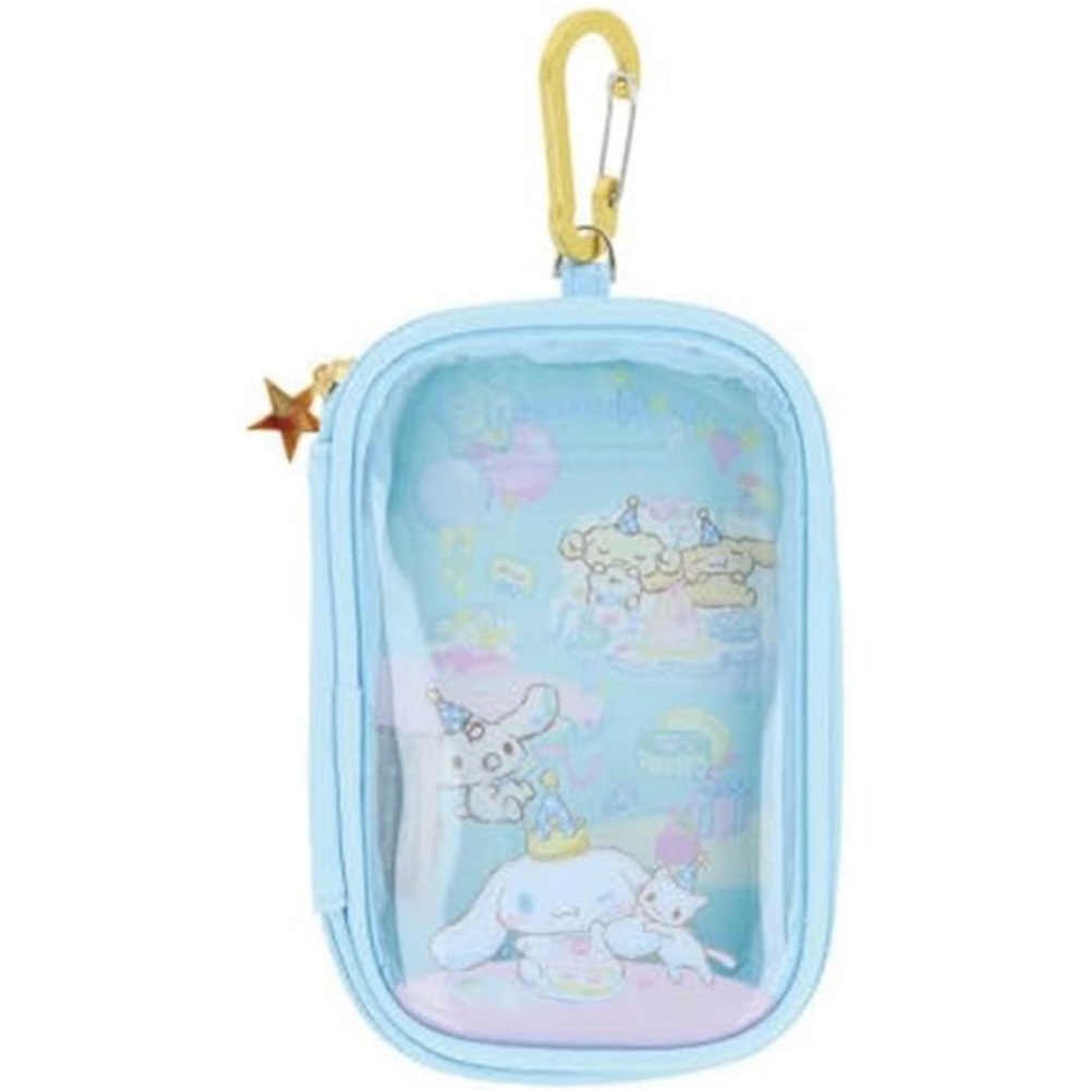 BNWT Japan Sanrio Cinnamoroll Zipper Clear Case Pouch with Carabiner